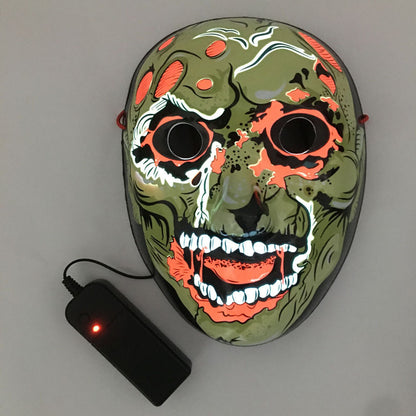 LED Mask Luminous Glowing Halloween Party Mask Neon EL Mask Halloween Cosplay Mask