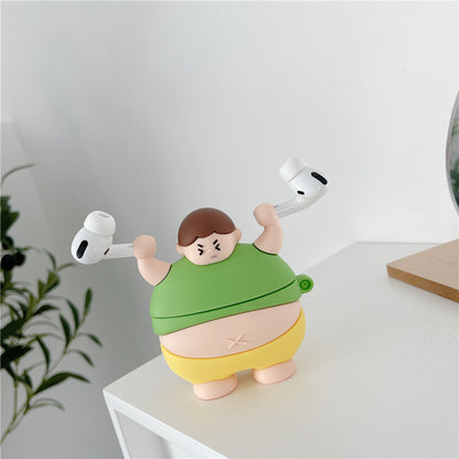 Compatible with Apple, 3D Cute Little Fat Man Lifting Weights