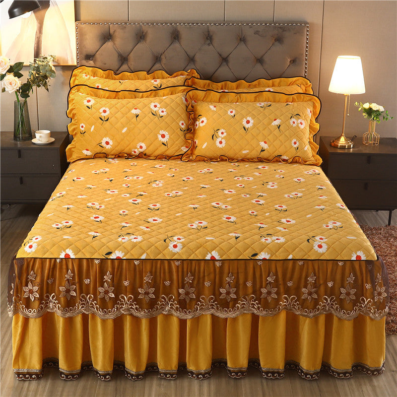 Single Piece Short Plush Bed Cover Bed