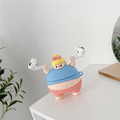 Compatible with Apple, 3D Cute Little Fat Man Lifting Weights