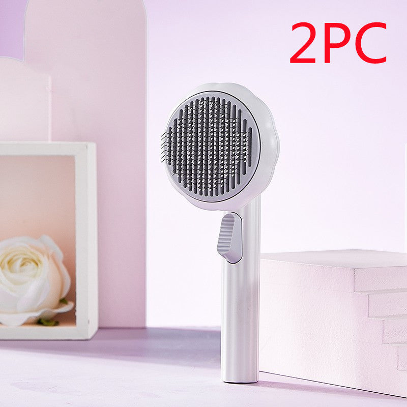 New Pet Cat Brush Self-cleaning Comb Looper