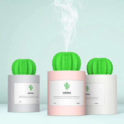 Air Humidifier Soft LED Light Cactus Ultrasonic Aroma