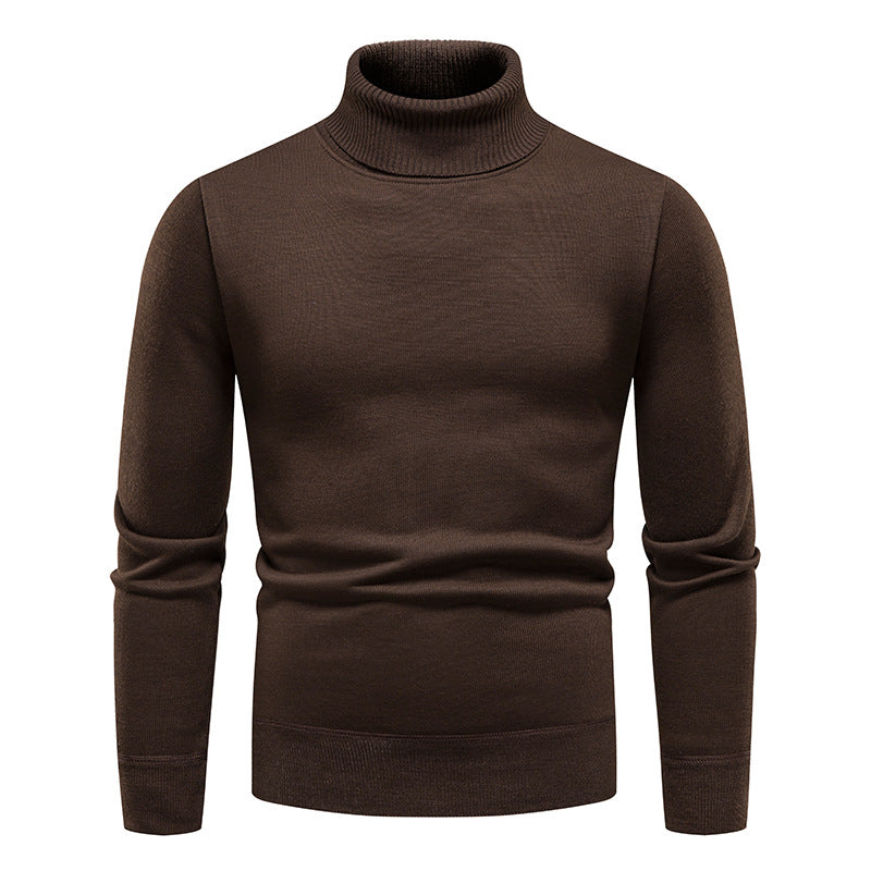 Men's Turtleneck Pullover Sweater Fashion Solid Color