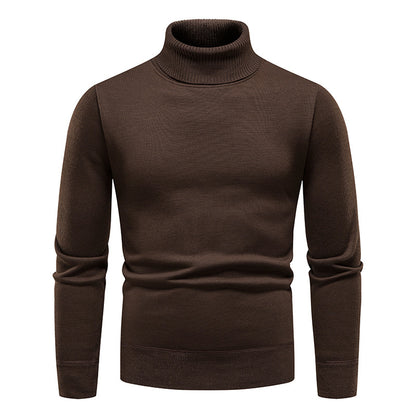 Men's Turtleneck Pullover Sweater Fashion Solid Color