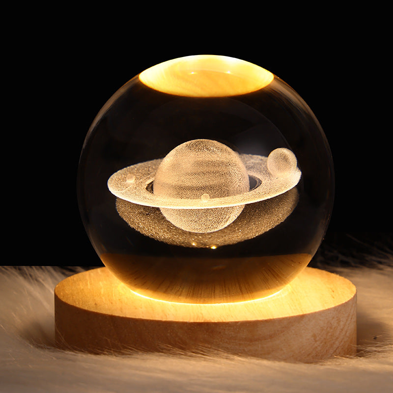 Luminous Starry Sky And Planets Moon Moon Crystal Ball Night Lamp