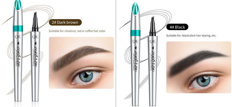 Four Prong Liquid Eyebrow Pencil Waterproof And Sweat Proof Makeup And Color Display