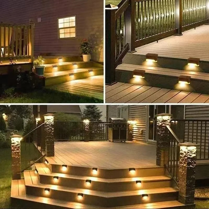 4 Solar LED Bright Deck Lights Outdoor Garden Patio Railing Decks Path Lighting Outdoor