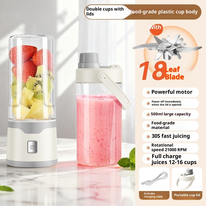 Multifunctional Rechargeable Electric USB Juicer Cup Double Cup