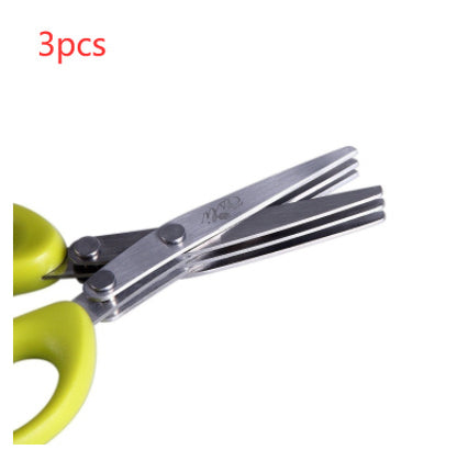 Multifunctional Multi-layer Green Onion Scissors Stainless Steel