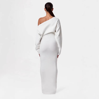 Ins Slim Long Sleeve Knitted Dress Evening Party