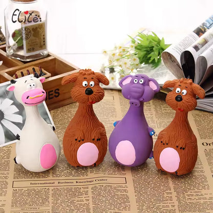 4pcs Cute Latex Dog Chew Toys With Sound Interactive Biting Toys