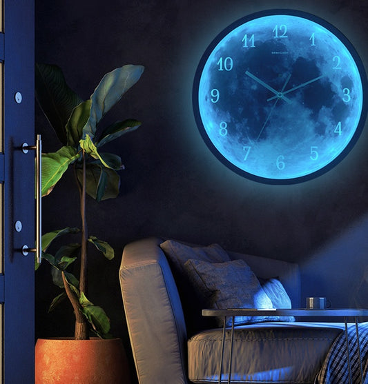 12-inch Wall Clock For Home Decoration Blue Moon Sound