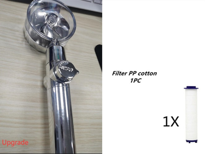 New Turbo Propeller Shower Head Water Saving High Pressure