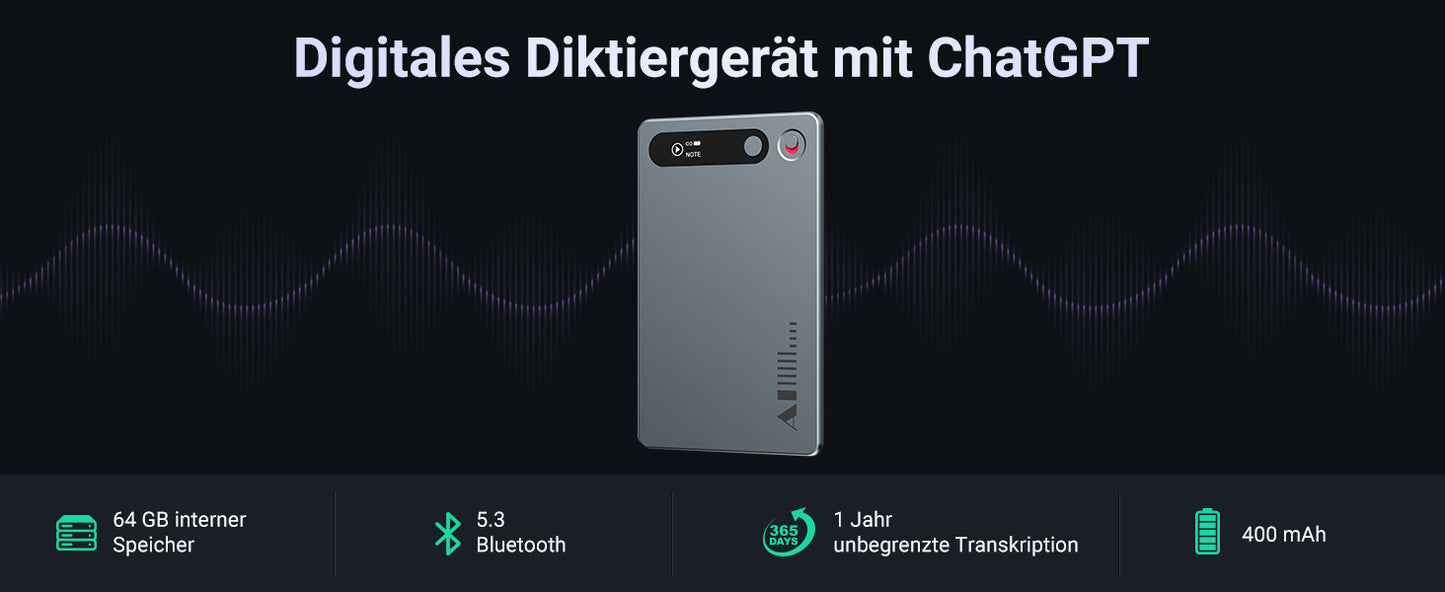 MECHEN 64GB AI Voice Recorder for Conference & Call