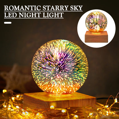 USB 3D Firework Crystal  Plug In Romantic Star LED Night Light Decorations