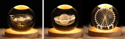 Luminous Starry Sky And Planets Moon Moon Crystal Ball Lamp