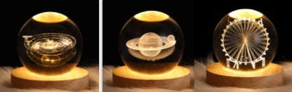 Luminous Starry Sky And Planets Moon Moon Crystal Ball Lamp