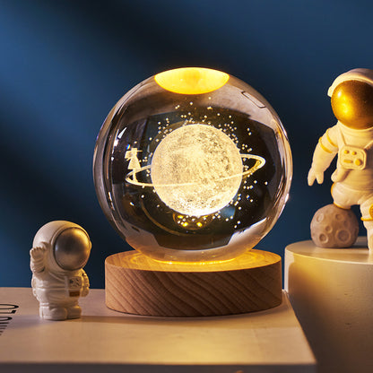 Luminous Starry Sky And Planets Moon Moon Crystal Ball Night Lamp