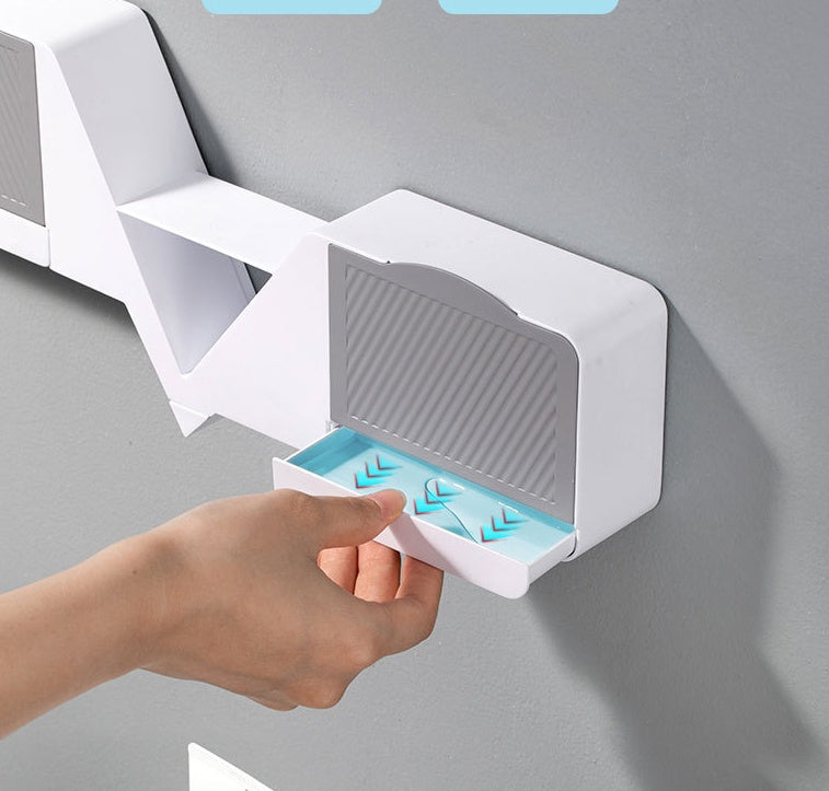 Creative Wall Mounted Soap Box With Lid Single Double Grids