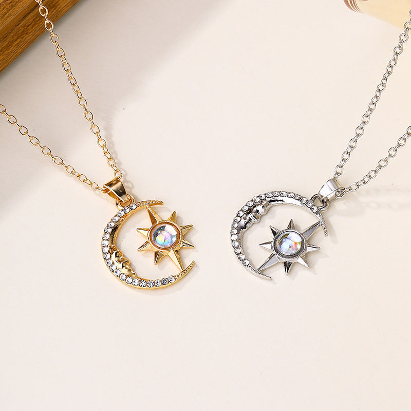 Fashion Jewelry Fashion Moon Star Zircon Pendant