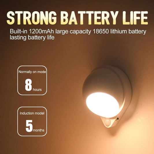 LED Smart Sensor Night Light 360 Degree Rotating Infrared