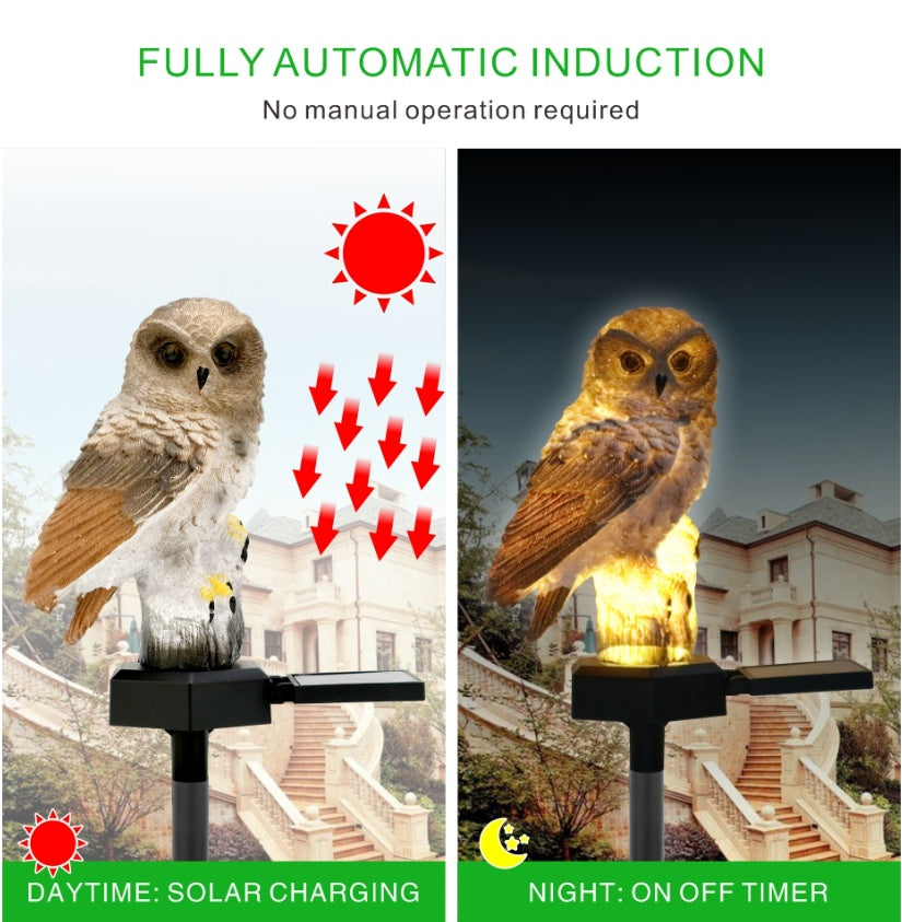Solar Owl Garden Light Outdoor LED Lawn Lamp