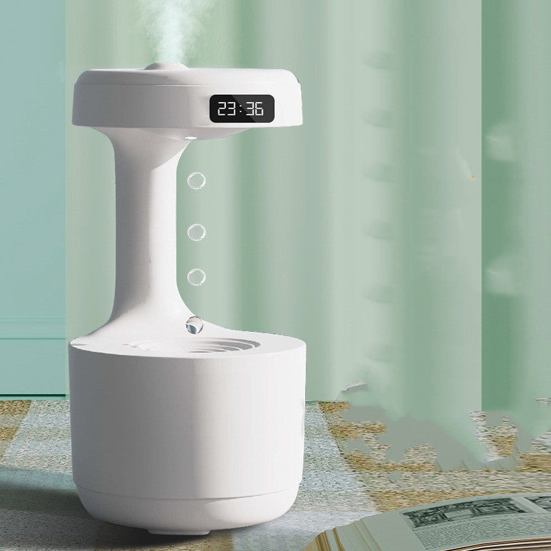 Bedroom Anti-Gravity Humidifier With Clock Water Drop Backflow