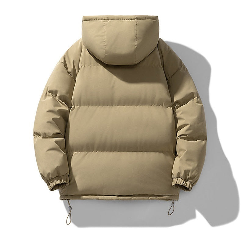 Men's Hoodie Coat Winter Fashion Solid ZIp-up Thickened Jacket