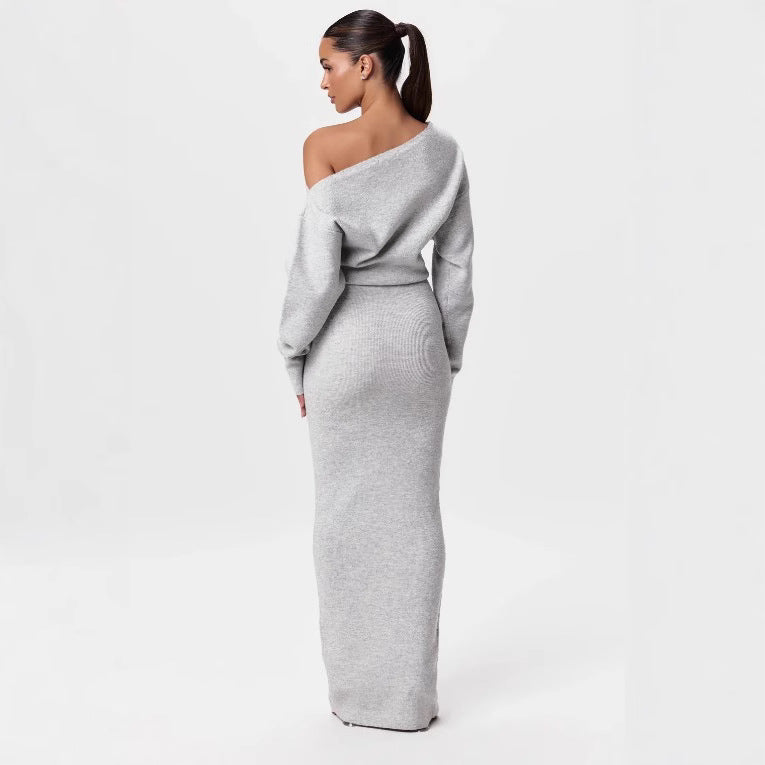 Ins Slim Long Sleeve Knitted Dress Evening Party