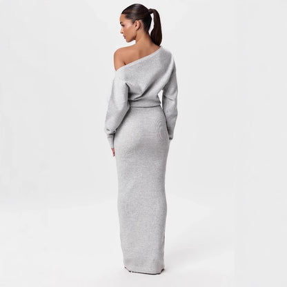Ins Slim Long Sleeve Knitted Dress Evening Party