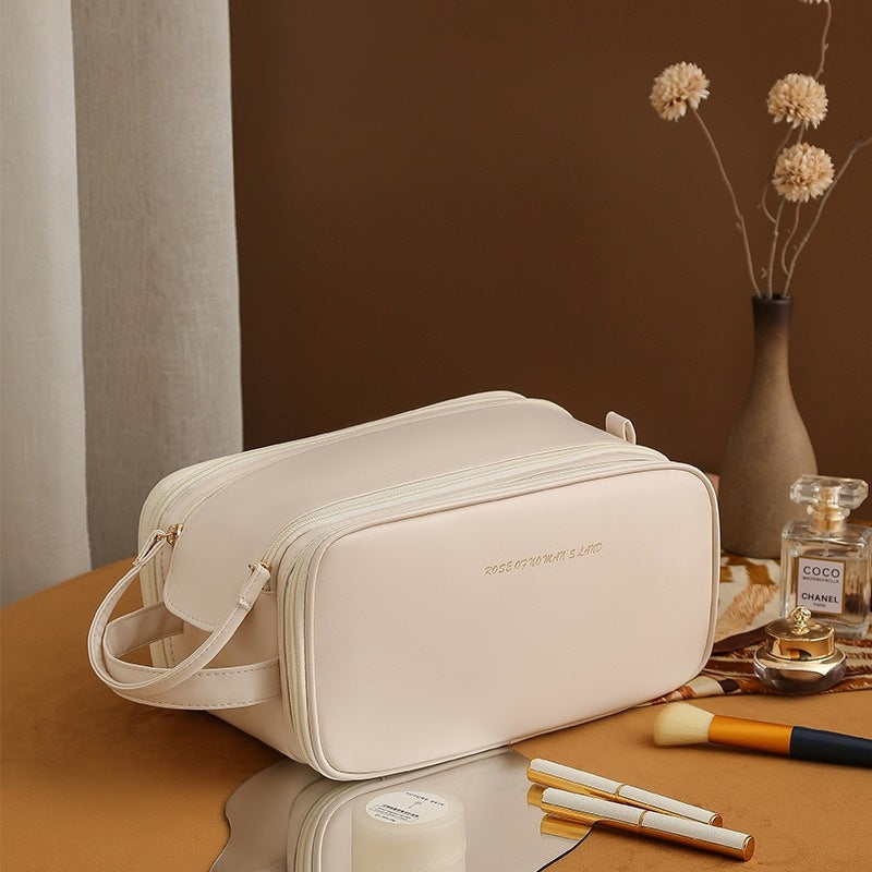 Three-layer Double Zipper U-shaped Design Cosmetic Bag Fashion