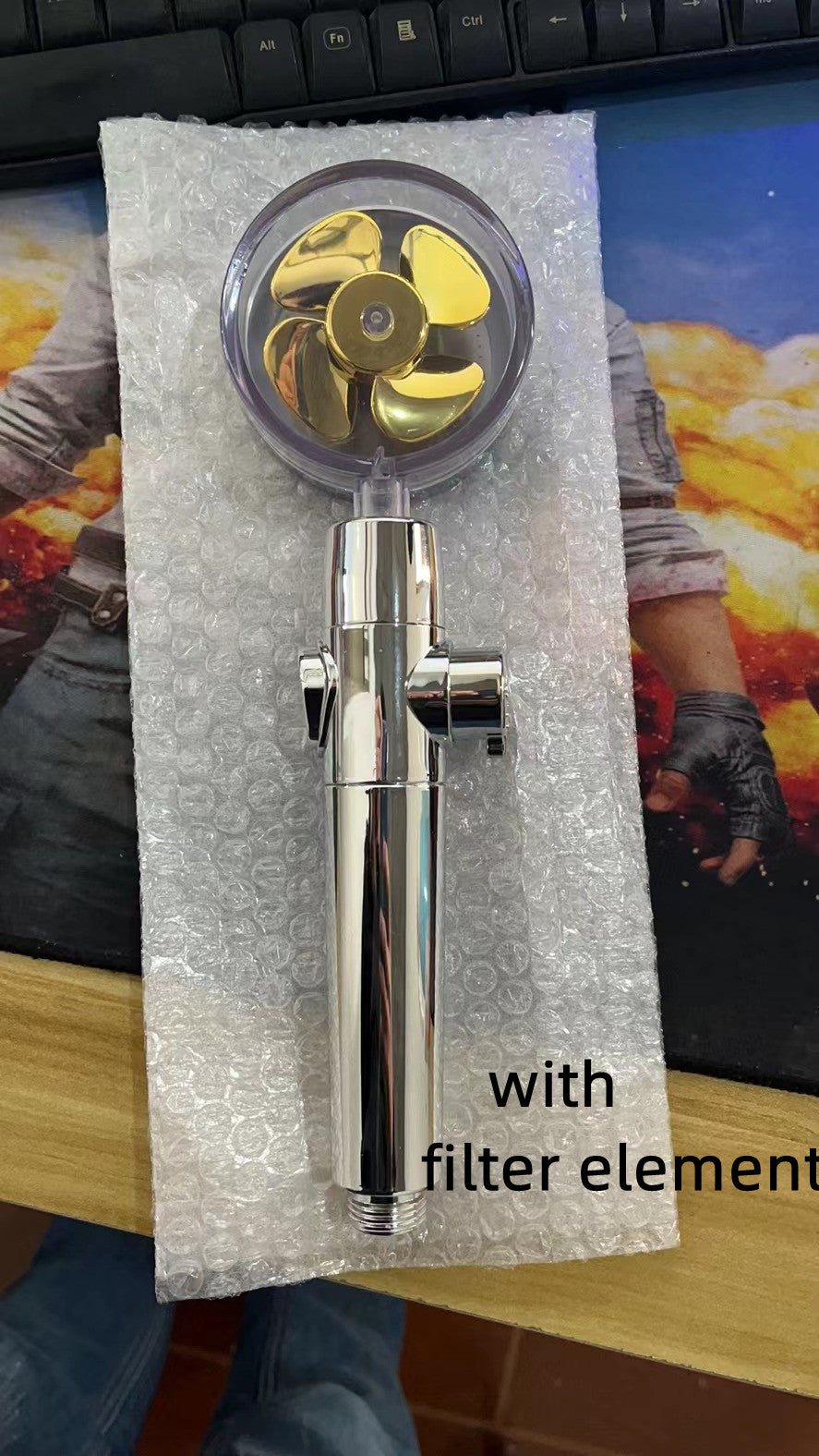 New Turbo Propeller Shower Head Water Saving High Pressure