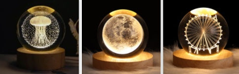 Luminous Starry Sky And Planets Moon Moon Crystal Ball Lamp