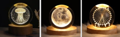 Luminous Starry Sky And Planets Moon Moon Crystal Ball Lamp