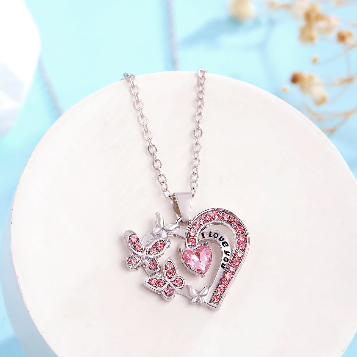 Ins Butterfly Love Necklace With Rhinestones Fashion