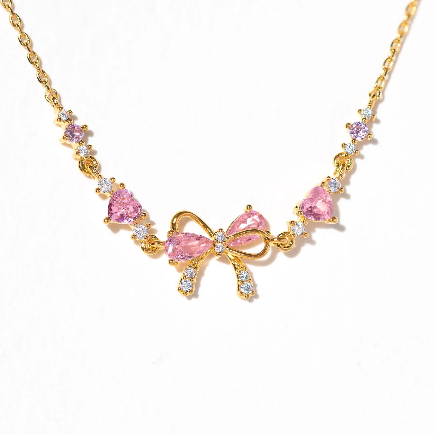 Sweet Bow Heart Rhinestone Bracelet Y2K Ins