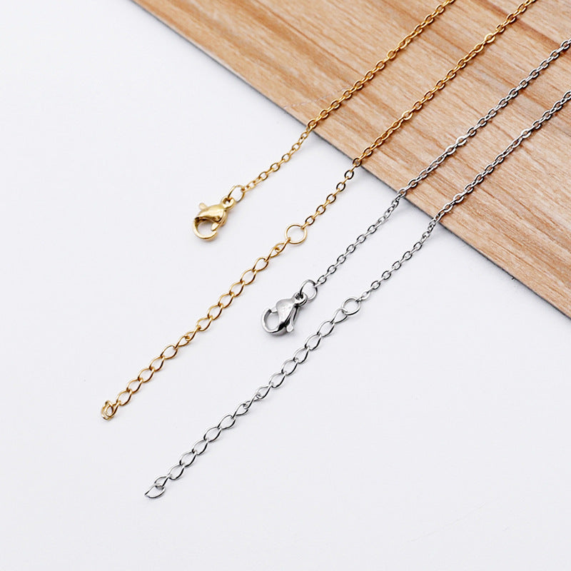 Stainless Steel Necklace Real Gold Electroplated O-shaped Flat Chain