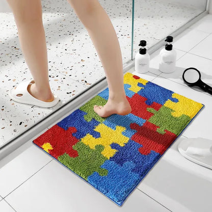 Bathroom Rug 20x32 Non Slip Fluffy Teal Bath Mat For Bathroom