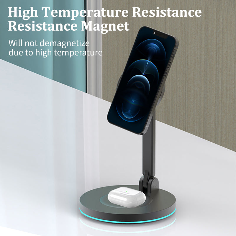 Compatible with Apple , 2 In 1 Magnetic Wireless Charger