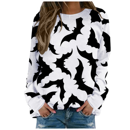 Halloween Ladies Print Long-sleeved Sweater