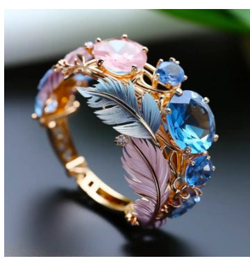 INS Flower Butterfly Ring With Rhinestones Jewelry