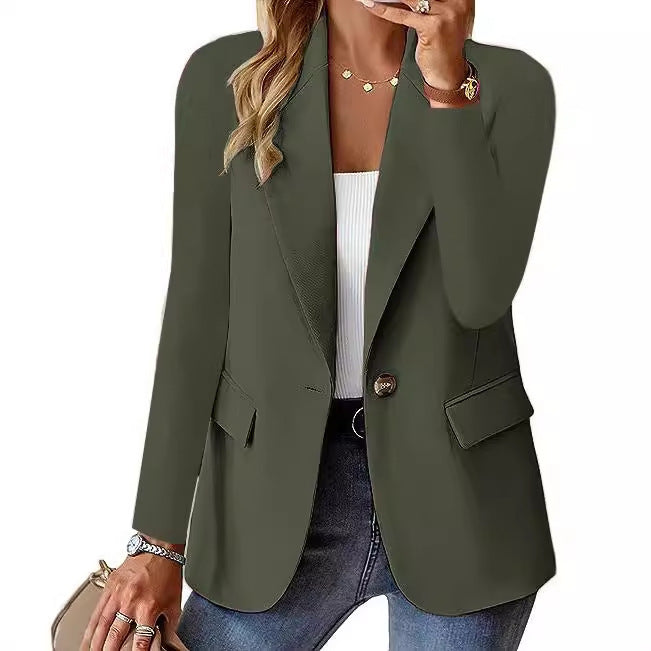 Fashion Casual Women Blazer Long-sleeved Solid Color