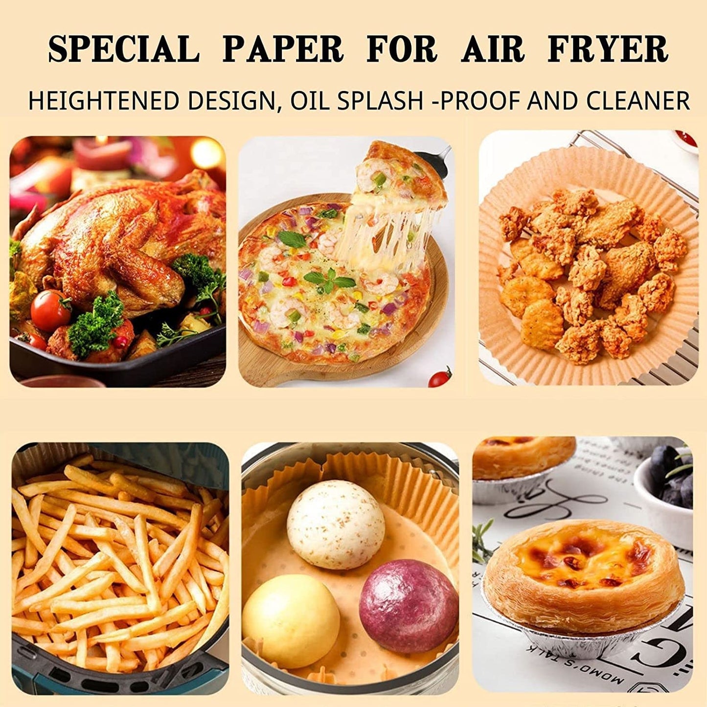 Air Fryer Paper Food Disposable Paper Liner Airfryer Cookers Oil-proof
