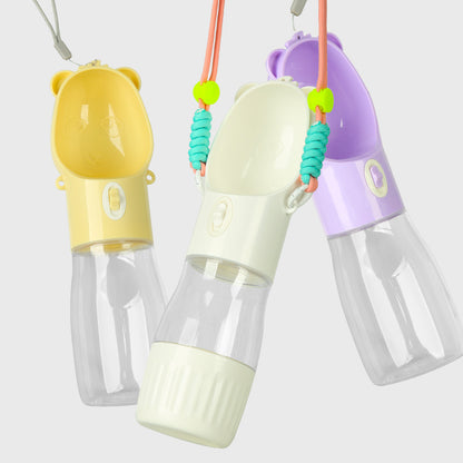 2 In 1 Portable Dog Water Bottle Outdoor Drinking Bowl