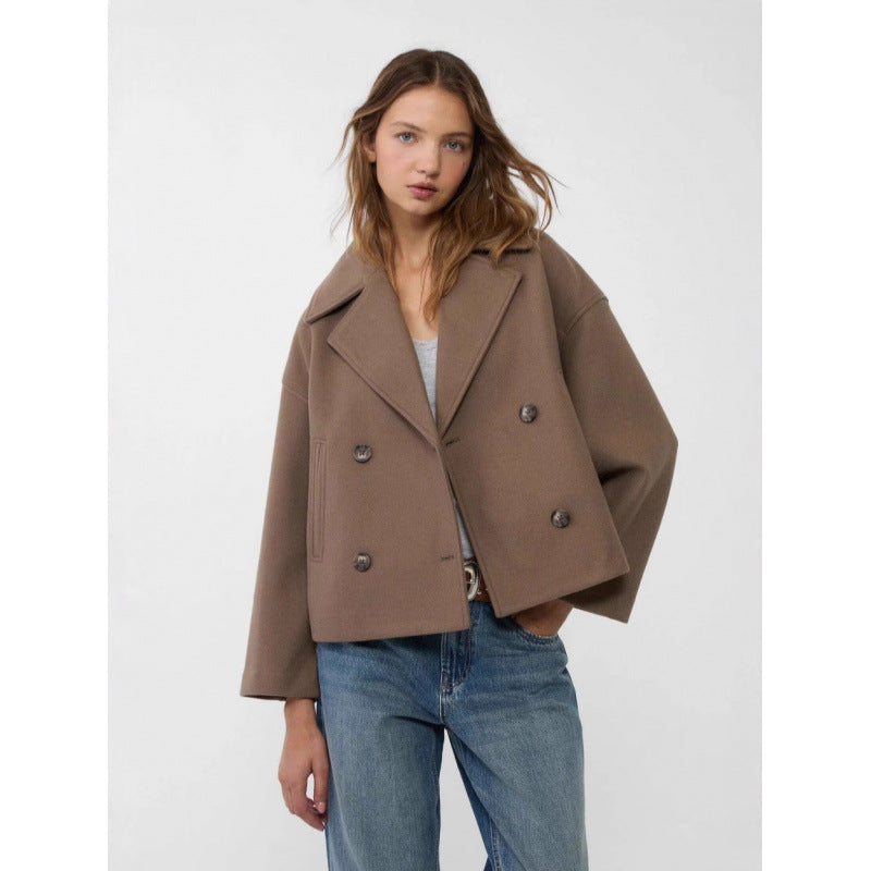 Ins Double-breasted Lapel Blazer Jacket Fashion Loose