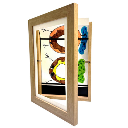 Kids Art Frame Folding Storage Children's Wooden Picture Frame