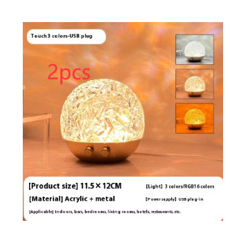 New Water Ripple Projector Night Light Crystal Mood Lamp Bedside