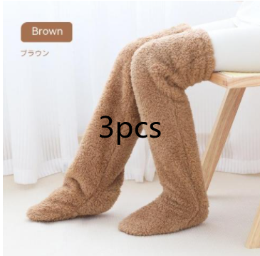 Over Knee High Fuzzy Long Socks Winter Warm Cold Leg Knee Joint