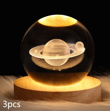Luminous Starry Sky And Planets Moon Moon Crystal Ball Lamp