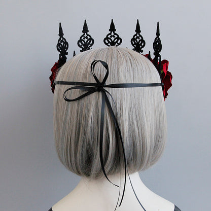 Vintage Red Rose Queen Hairband Halloween